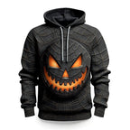Trevor | Men's Halloween Graphic Hooded Sweatshirt, Seasonal Pullover Hoodie | Animated Apparel | Gray