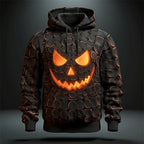 Trevor | Men's Halloween Graphic Hooded Sweatshirt, Seasonal Pullover Hoodie | Animated Apparel | Orange