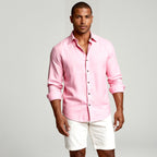 Trevor | Men's Long Sleeve Linen Shirt, Vintage Tailored Shirt | Animated Apparel