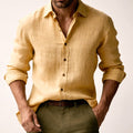Trevor | Men's Long Sleeve Linen Shirt, Vintage Tailored Shirt | Animated Apparel