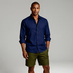 Trevor | Men's Long Sleeve Linen Shirt, Vintage Tailored Shirt | Animated Apparel | Coffee