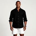Trevor | Men's Long Sleeve Linen Shirt, Vintage Tailored Shirt | Animated Apparel