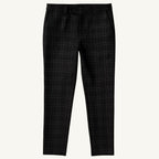 Tristan | Men's Checked Slim Fit Trousers, Smart Casual Trousers | Animated Apparel | Black