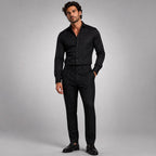 Tristan | Men's Checked Slim Fit Trousers, Smart Casual Trousers | Animated Apparel | Dark Gray