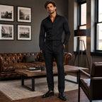 Tristan | Men's Checked Slim Fit Trousers, Smart Casual Trousers | Animated Apparel
