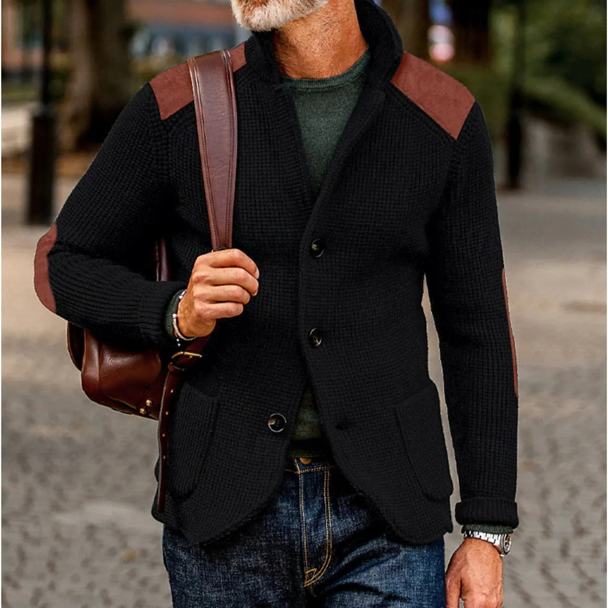 Tristan | Men's Knitted Cardigan, Warm Layering Cardigan | Animated Apparel