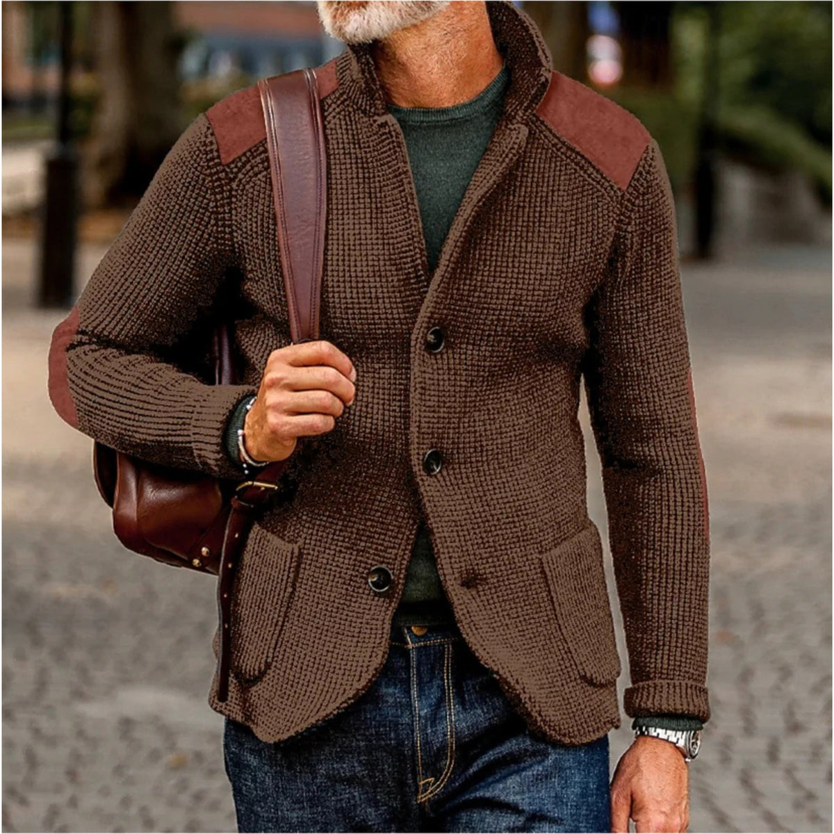 Tristan | Men's Knitted Cardigan, Warm Layering Cardigan | Animated Apparel