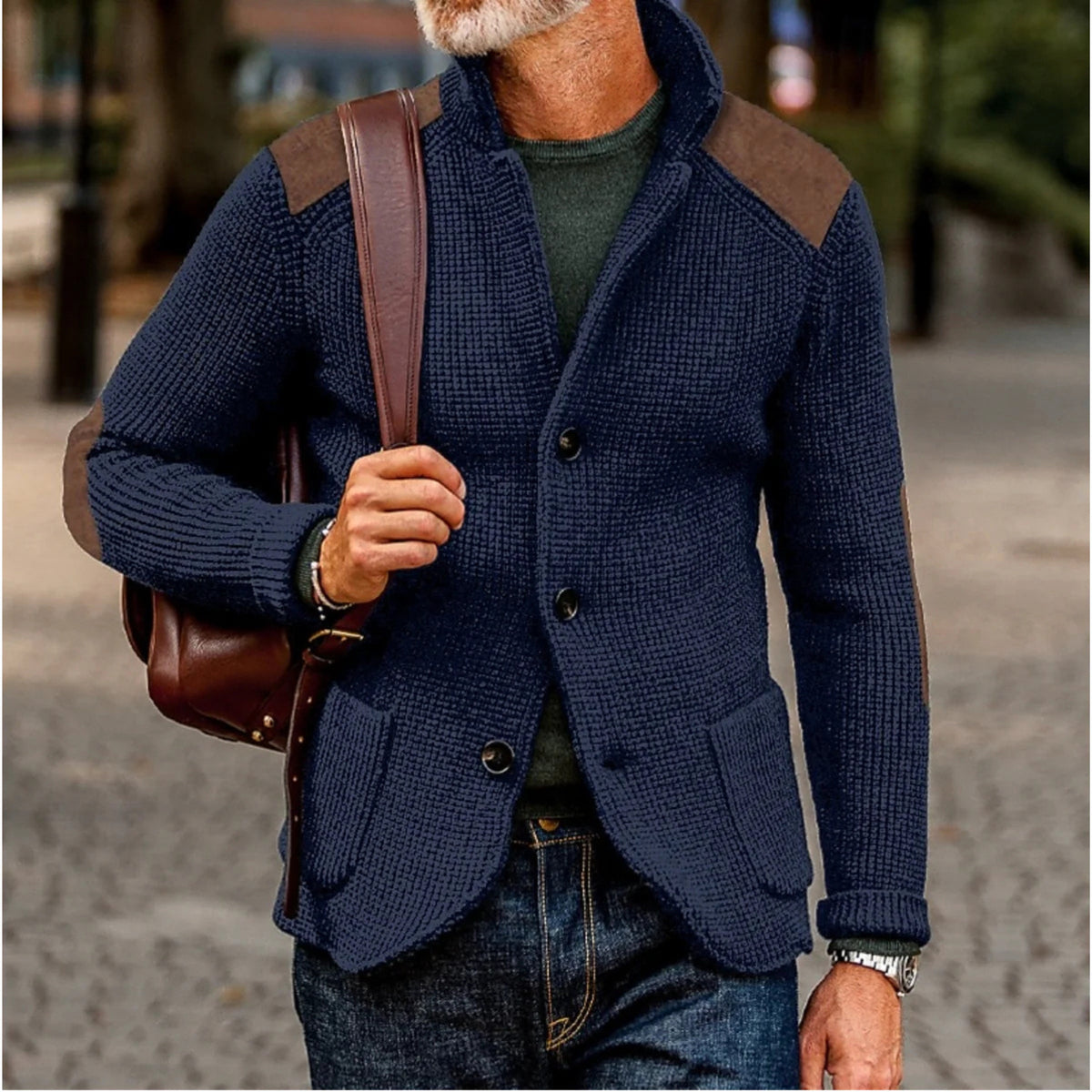Tristan | Men's Knitted Cardigan, Warm Layering Cardigan | Animated Apparel
