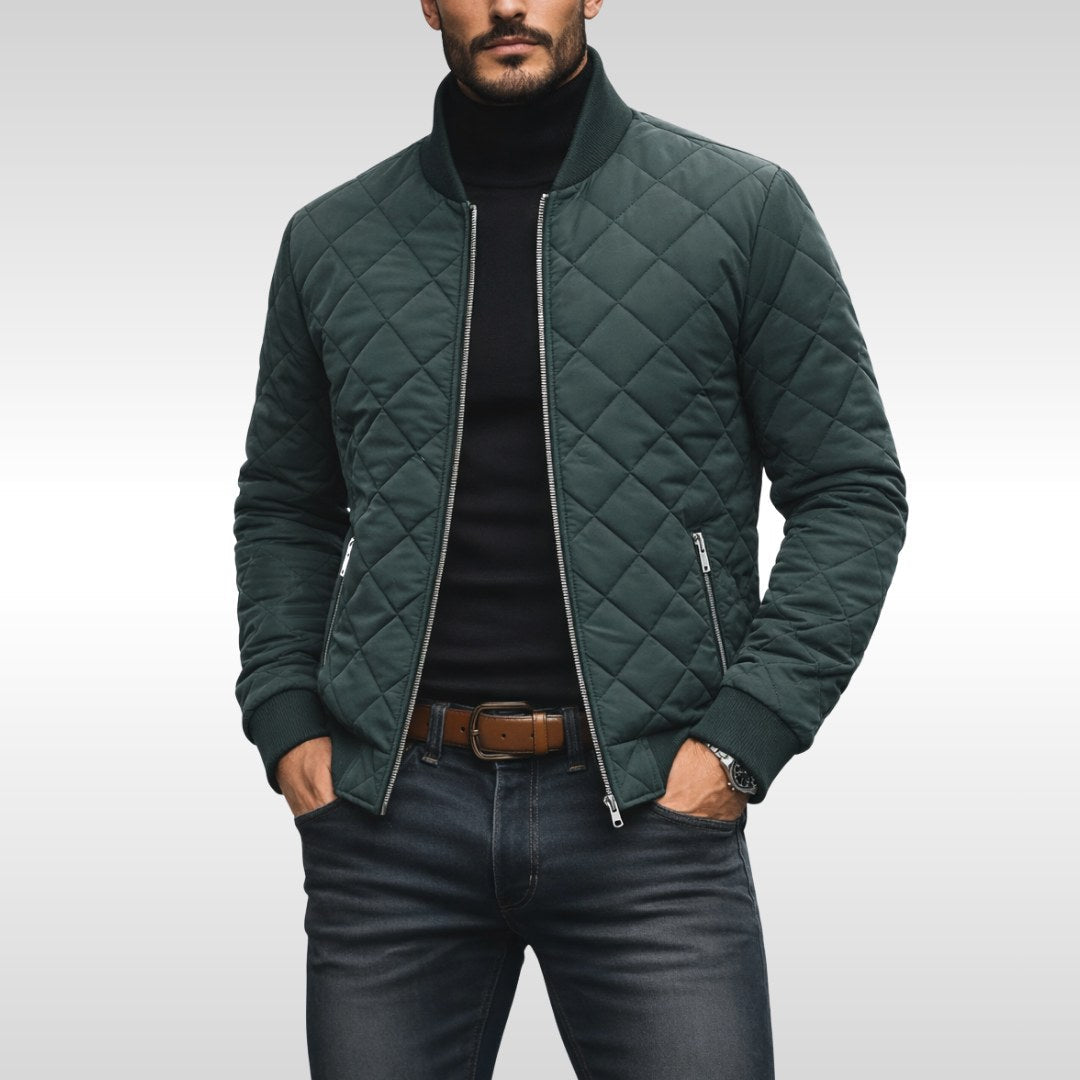 Tristan | Men's Quilted Jacket, Lightweight Autumn Coat | Animated Apparel | Turquoise