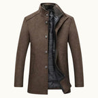 Tucker | Men's Wool Blend Tailored Trench Coat, Classic Formal Coat | Animated Apparel