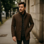 Tucker | Men's Wool Blend Tailored Trench Coat, Classic Formal Coat | Animated Apparel
