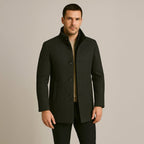 Tucker | Men's Wool Blend Tailored Trench Coat, Classic Formal Coat | Animated Apparel