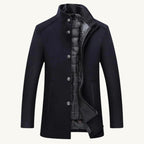 Tucker | Men's Wool Blend Tailored Trench Coat, Classic Formal Coat | Animated Apparel