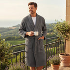 Tyler | Men's Cotton Waffle Lightweight Bathrobe, Spa Robe with Belt | Animated Apparel