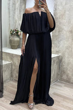 Valerie | Women's Off-Shoulder Pleated Maxi Dress - image 4