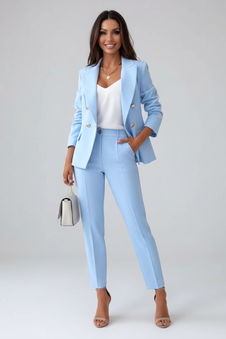 Valerie | Women's Tailored Blazer Suit, High-Waisted Trouser Suit | Animated Apparel | Pink