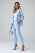 Valerie | Women's Tailored Blazer Suit, High-Waisted Trouser Suit | Animated Apparel | Brown