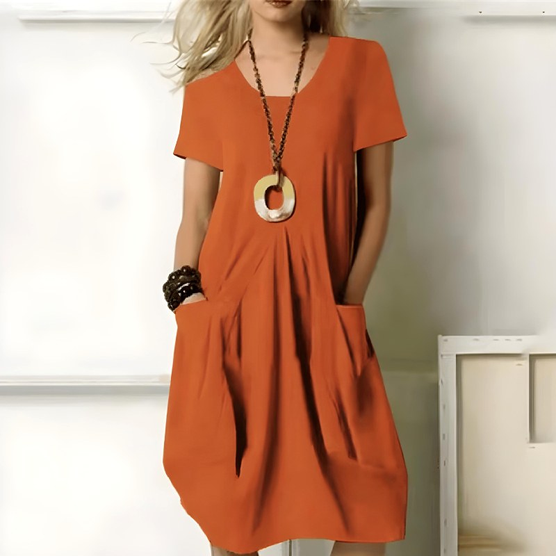 Vanessa | Women's Casual Relaxed Fit Dress with Pockets - image 3