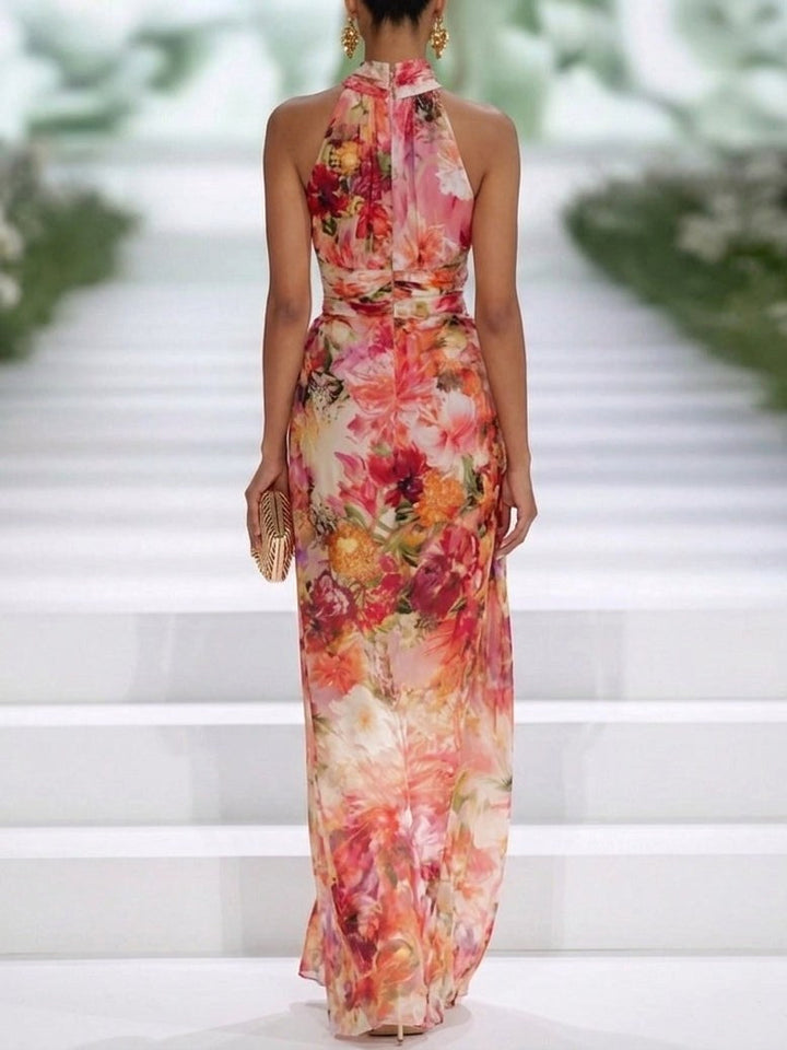 Vanessa | Women's Floral Halter Maxi Dress - image 2