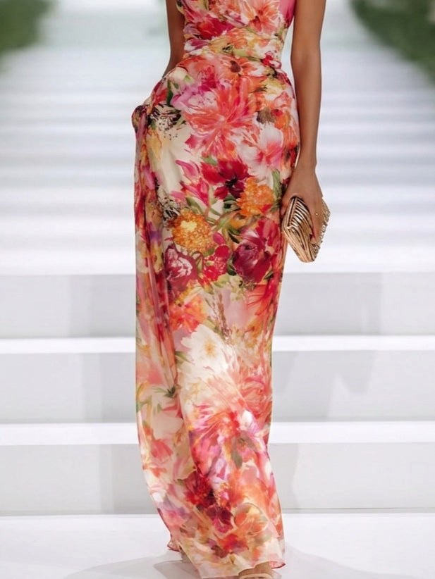 Vanessa | Women's Floral Halter Maxi Dress - image 4