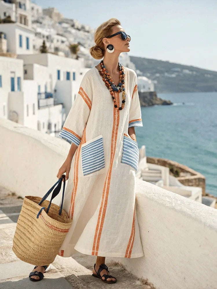 Vera | Women's Floral Maxi Dress with V-Neckline - image 9
