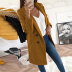 Violet | Women's Long Button-Front Coat, Elegant Tailored Coat | Animated Apparel