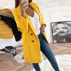 Violet | Women's Long Button-Front Coat, Elegant Tailored Coat | Animated Apparel