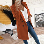 Violet | Women's Long Button-Front Coat, Elegant Tailored Coat | Animated Apparel