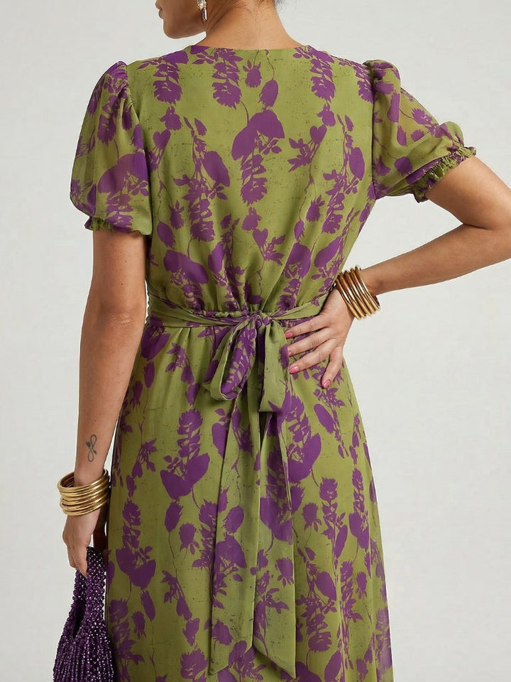 Virel | Women's Floral Wrap Midi Dress - image 4