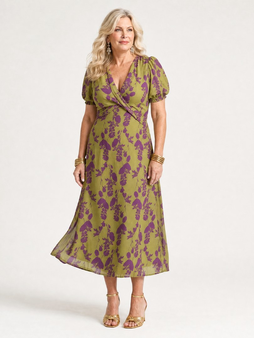 Virel | Women's Floral Wrap Midi Dress - image 6