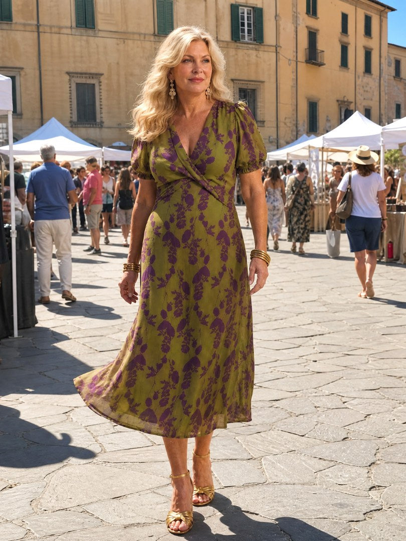 Virel | Women's Floral Wrap Midi Dress - image 8