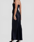 Viviane | Women's Strapless Draped Maxi Dress, Corset-Bodice Evening Dress | Animated Apparel | White