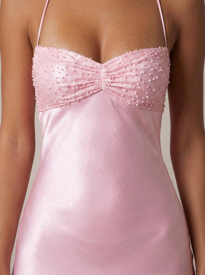 Vivienne | Women's Beaded Halter Maxi Dress - image 5