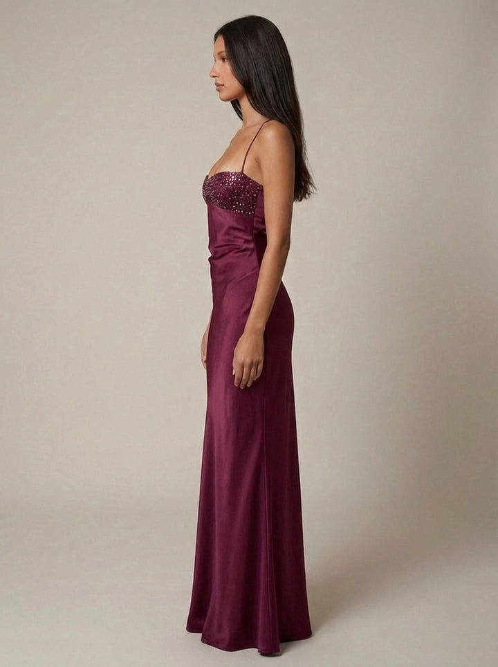 Vivienne | Women's Beaded Halter Maxi Dress - image 8