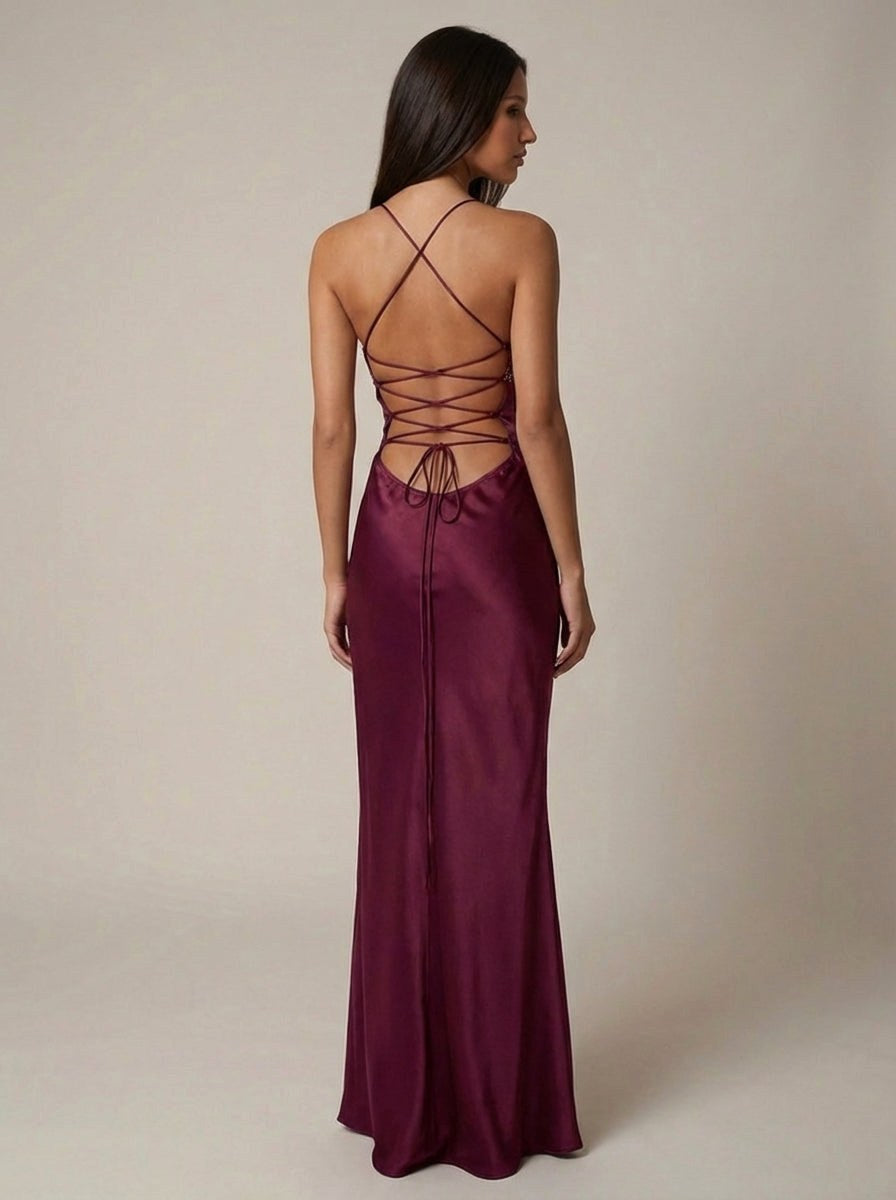 Vivienne | Women's Beaded Halter Maxi Dress - image 9