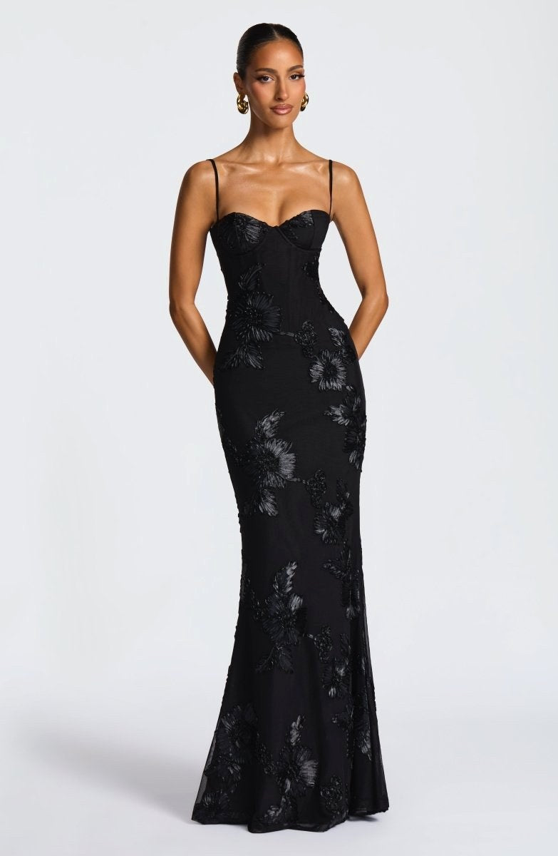 Vivienne | Women's Fitted Lace Maxi Dress - image 1