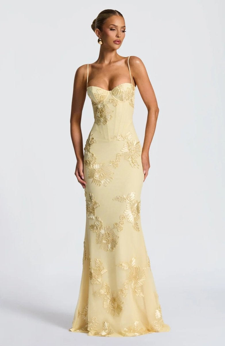 Vivienne | Women's Fitted Lace Maxi Dress - image 10