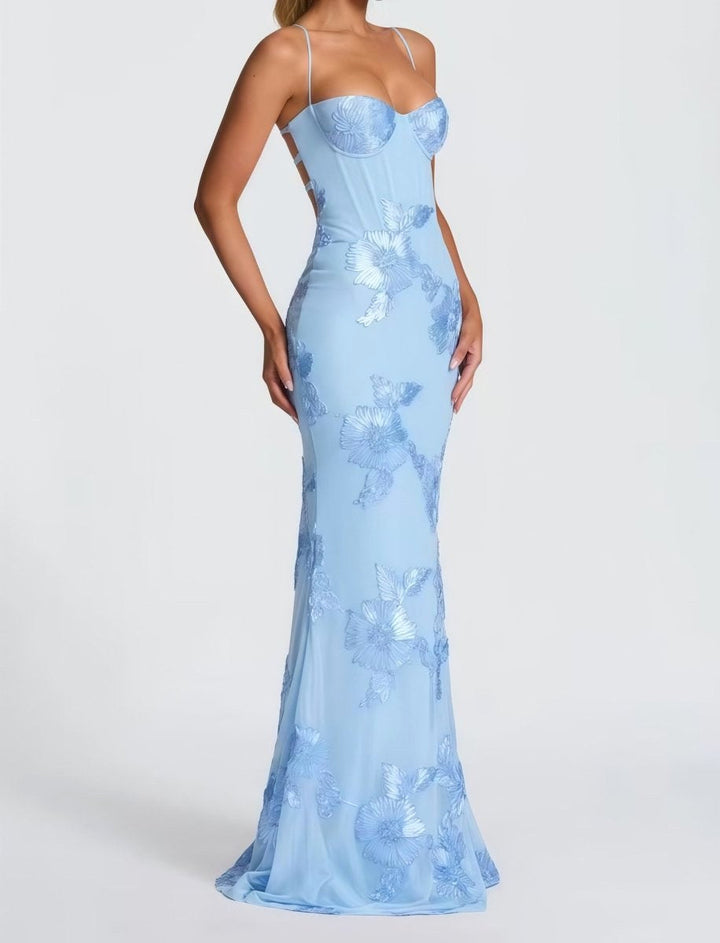 Vivienne | Women's Fitted Lace Maxi Dress - image 11