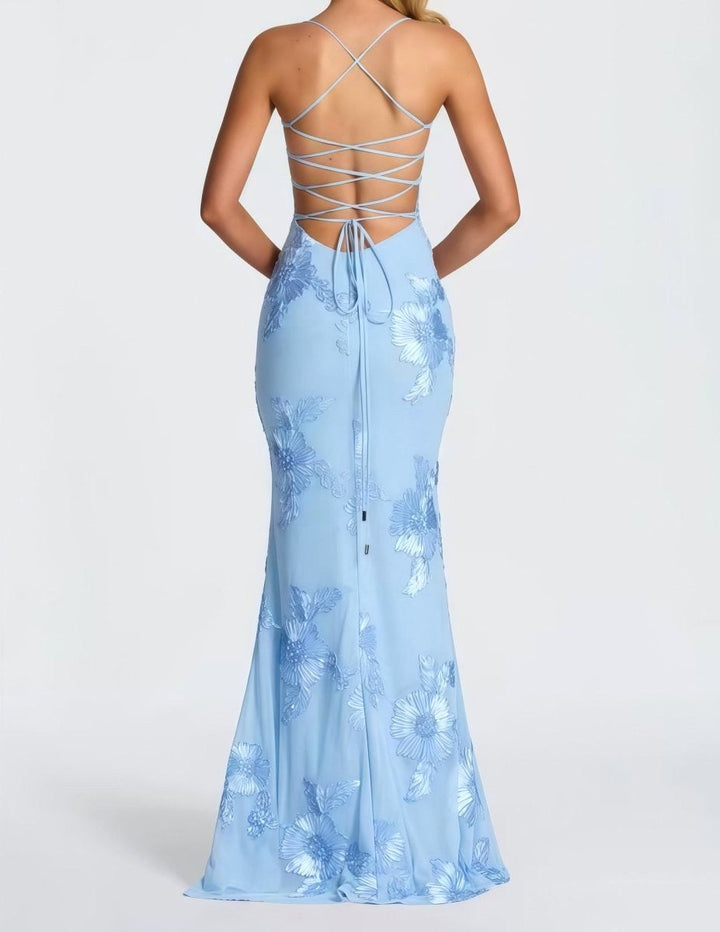 Vivienne | Women's Fitted Lace Maxi Dress - image 12