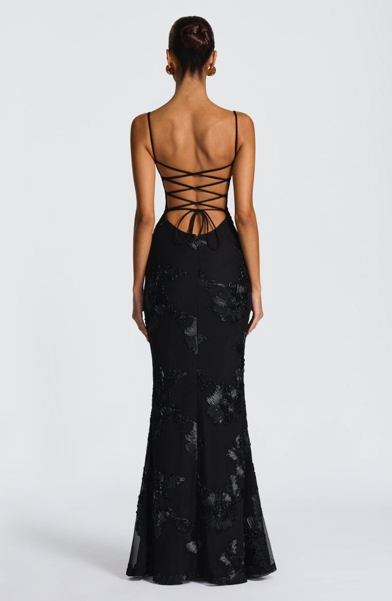 Vivienne | Women's Fitted Lace Maxi Dress - image 2