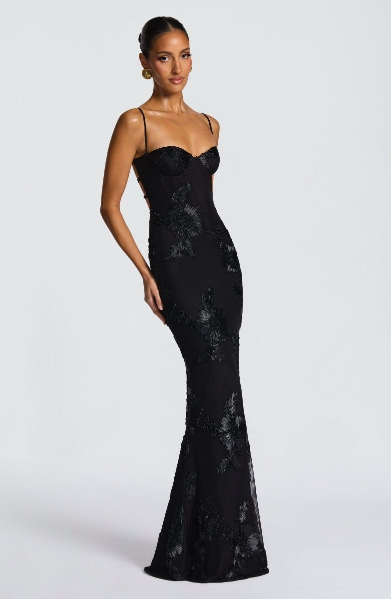 Vivienne | Women's Fitted Lace Maxi Dress - image 3