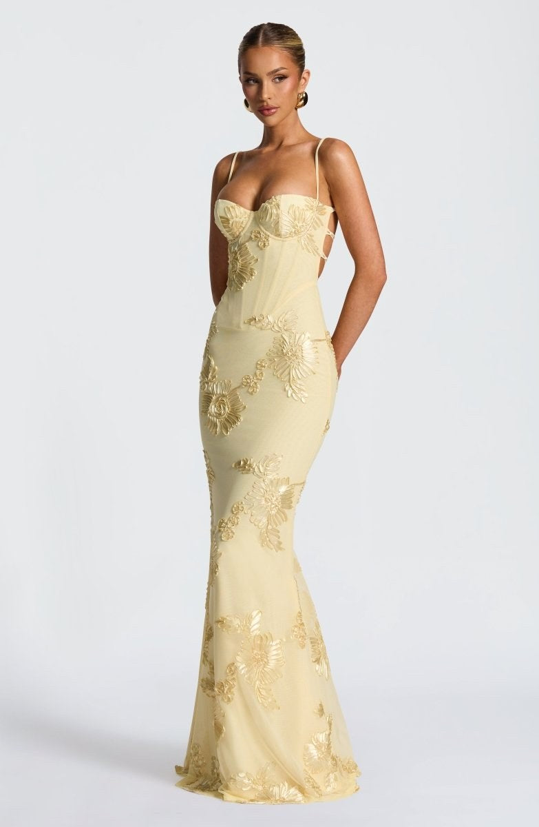 Vivienne | Women's Fitted Lace Maxi Dress - image 8