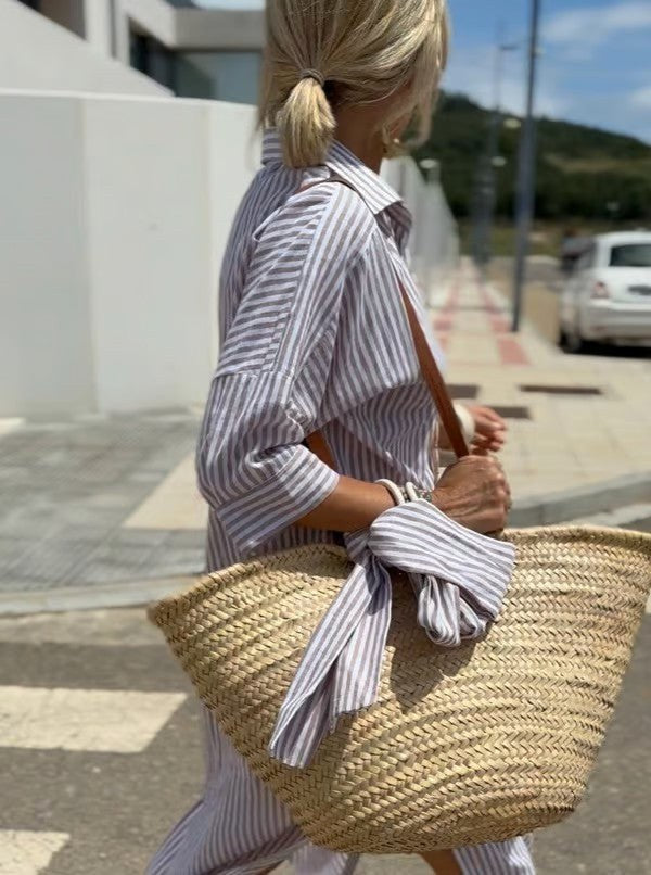 Vivienne | Women's Polo Midi Summer Dress - Blauw