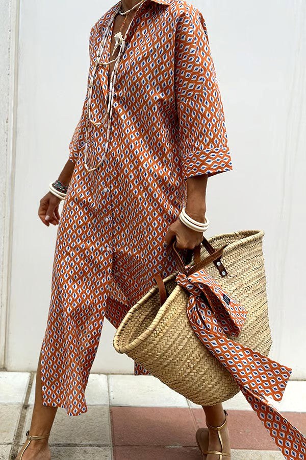 Vivienne | Women's Polo Midi Summer Dress - Kaki