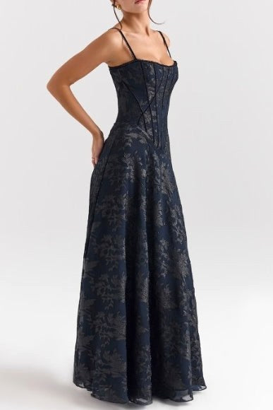 Vivienne | Women's Spaghetti Strap Floral Chiffon Maxi Dress - image 6