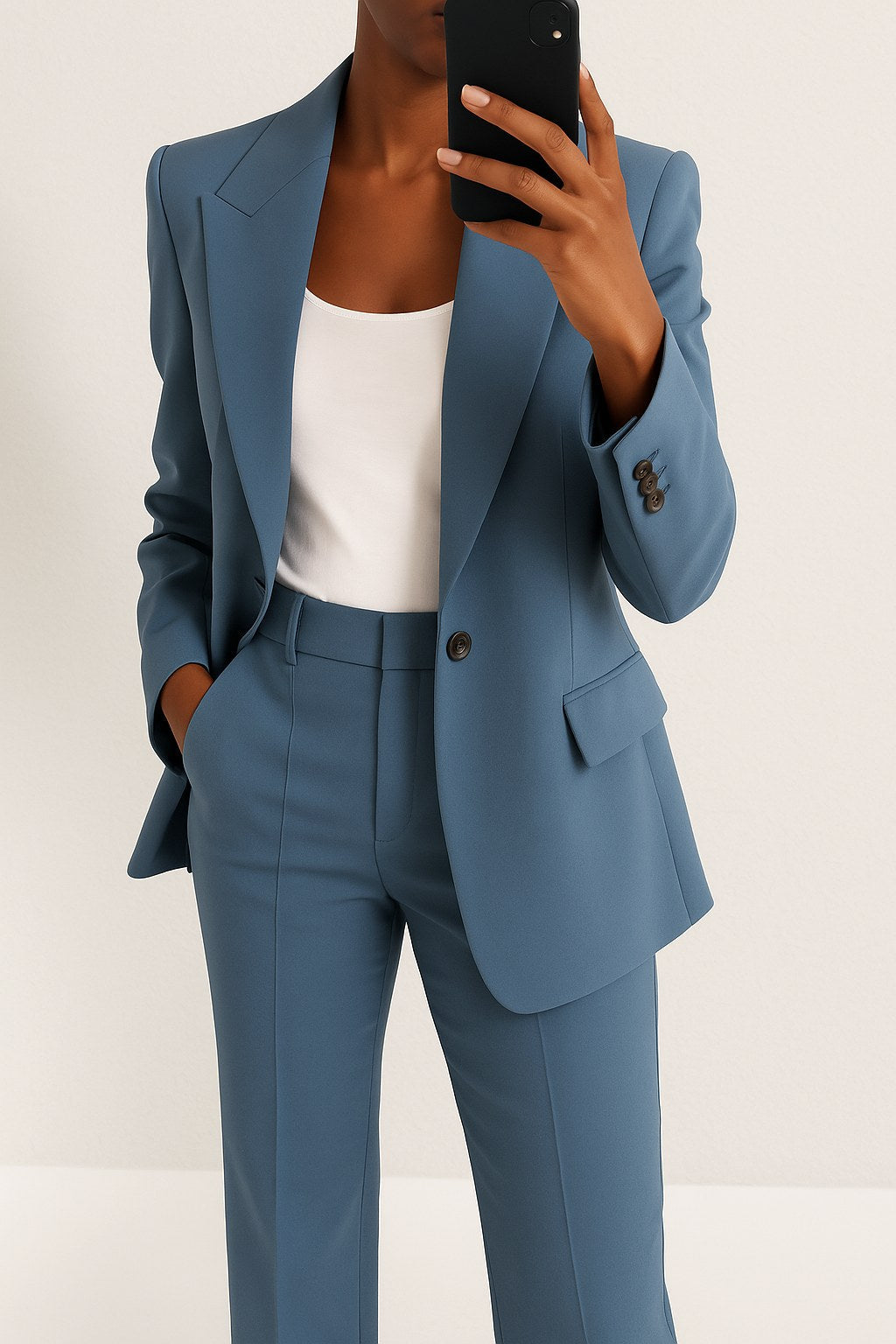 Vivienne | Women's Tailored Blazer and Trouser Set | Animated Apparel | Blue