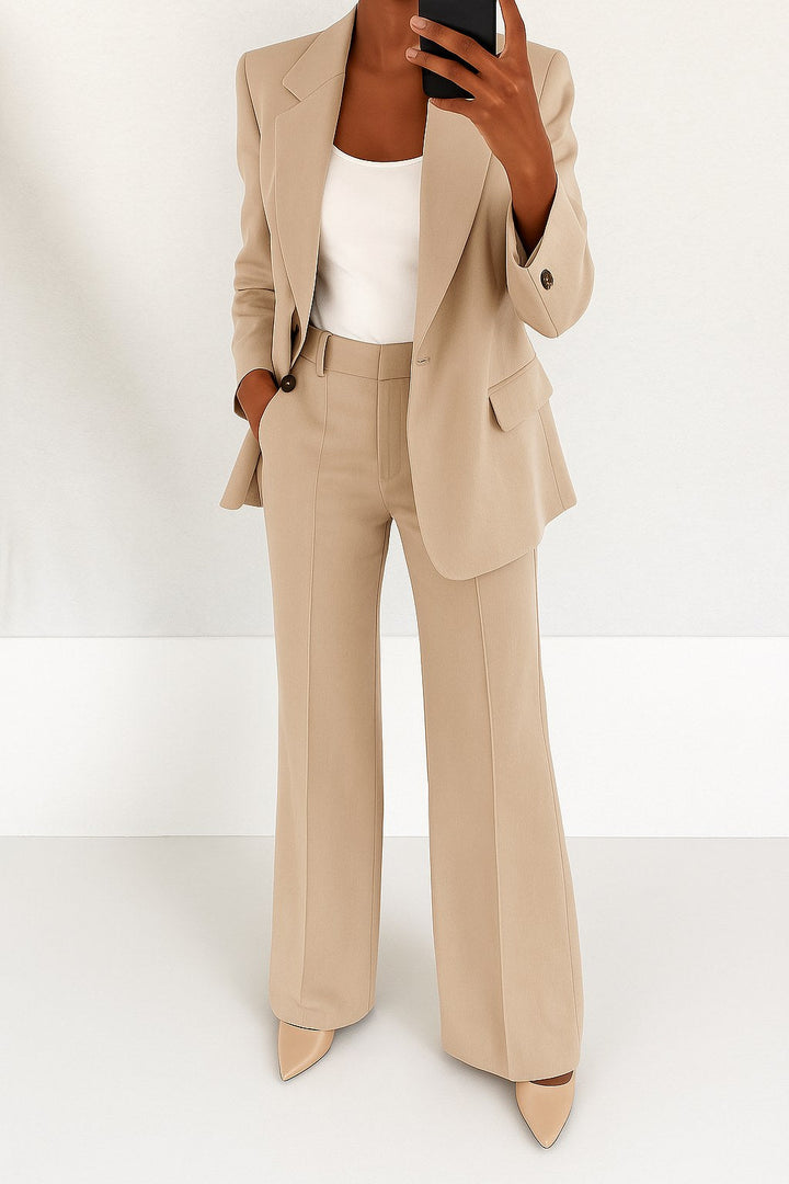 Vivienne | Women's Tailored Blazer and Trouser Set | Animated Apparel | Brown