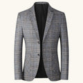 Warren | Men's Checked Lightweight Slim Fit Blazer, Smart Casual Blazer Suit | Animated Apparel | Dark Grey