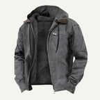 Wesley | Men's Hooded Fleece-Lined Jacket, Warm Winter Coat | Animated Apparel