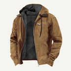 Wesley | Men's Hooded Fleece-Lined Jacket, Warm Winter Coat | Animated Apparel